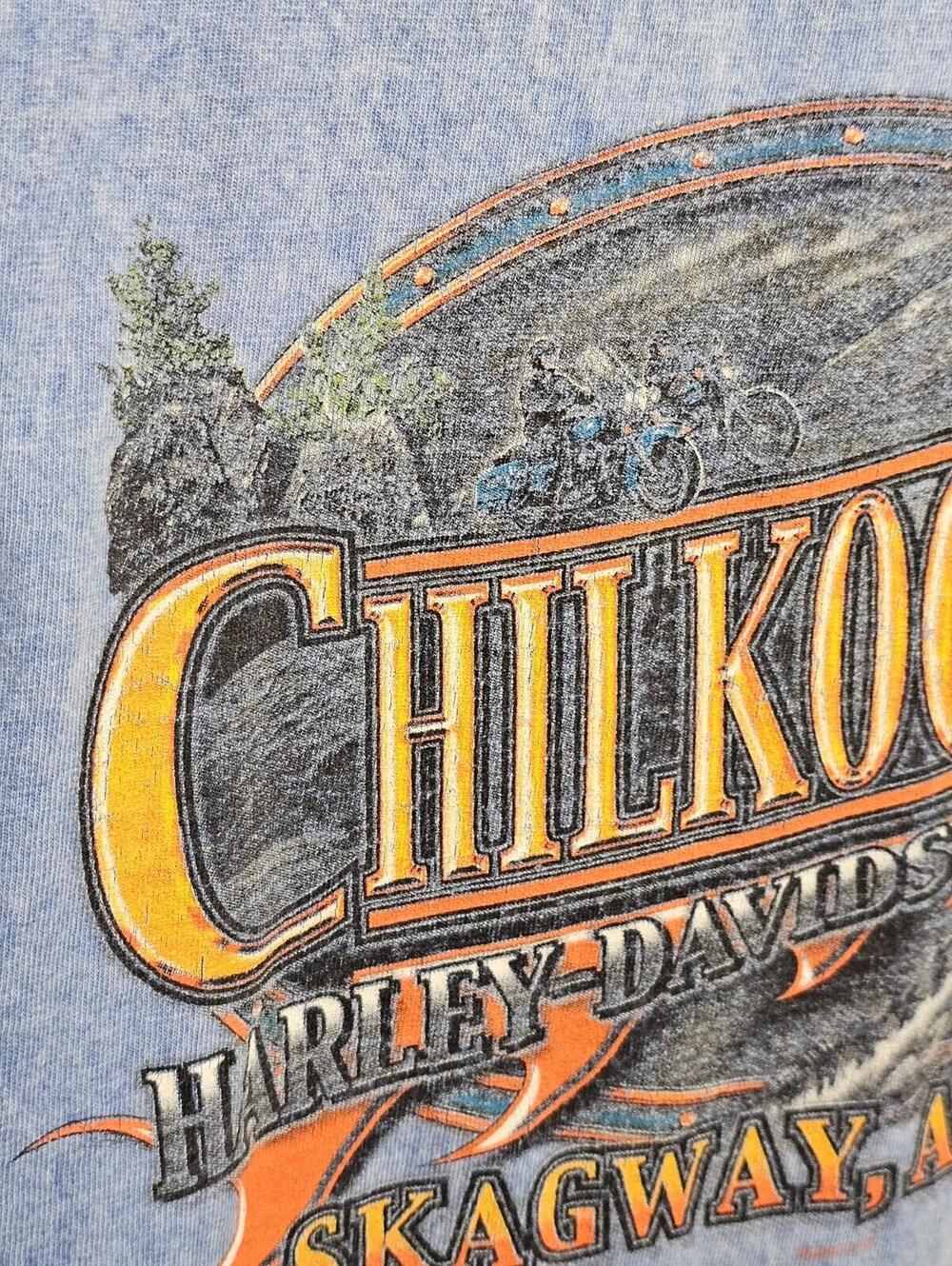 Harley Davidson Long Sleeve Vintage 2003 Chilkoot Skagway Alaska Size XL Blue - Picture 13 of 14